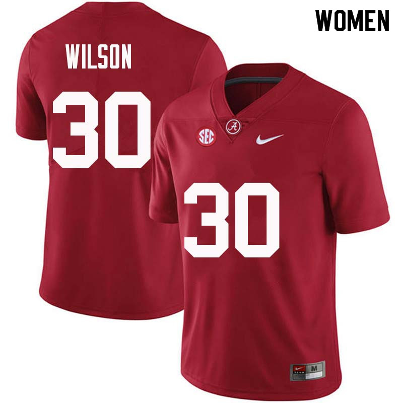 Women #30 Mack Wilson Alabama Crimson Tide College Football Jerseys Sale-Crimson